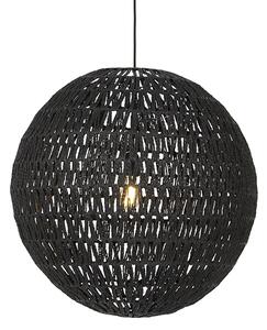 Retro lampa wisząca czarna 60cm - Lina Ball Oswietlenie wewnetrzne