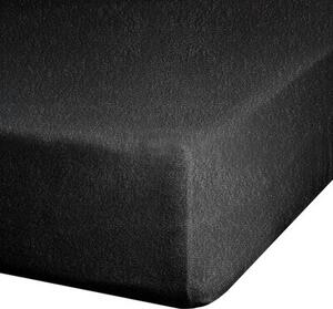 Prześcieradło EUROFIRANY Design 91 Frotte 140 x 200 cm Czarny