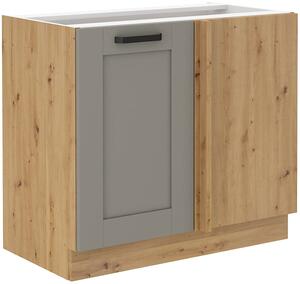 Szafka kuchenna dolna narożna dostawna LUNA 105 ND 1F Gliniasty Szary/Dąb Artisan