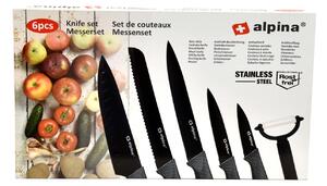 ASTOREO Zestaw noży Alpina - czarny - Rozmiar 5 nožy i skrobak