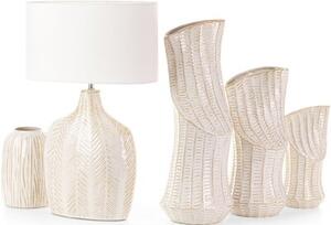 Wazon EUROFIRANY Liza 18 x 18 x 40 cm Kremowy