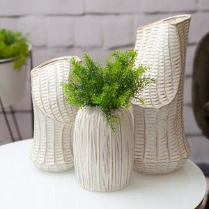 Wazon EUROFIRANY Liza 18 x 18 x 40 cm Kremowy
