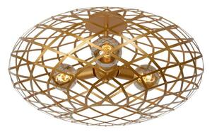Designerska sufitowa lampa Wolfram 3 w złocie