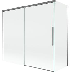Mexen Rox parawan nawannowy 2-skrzydłowy rozsuwany 170 + 75 x 150 cm, transparent, gun metal - 8C9-170-075-95-00
