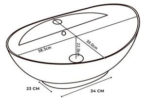 Umywalka nablatowa HYDROSAN TERA-WH-585 Owalny Biały