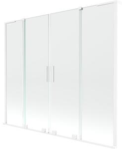 Mexen Velar L Duo parawan nawannowy 2-skrzydłowy rozsuwany 200 x 150 cm, transparent, biały - 896-200-003-02-20