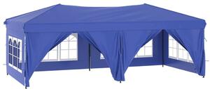 Składany namiot imprezowy ze ściankami, niebieski, 3x6 m