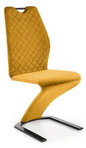 Krzesło tapicerowane K442 VELVET musztardowy HALMAR