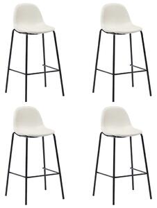 Krzesła barowe, 4 szt., kremowe, tapicerowane tkaniną