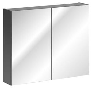 Szafka łazienkowa SANTA FE BLACK 80 cm czarny mat z lustrem