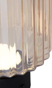 Moderne tafellamp zwart met amber glas oplaadbaar - Millie Oswietlenie wewnetrzne