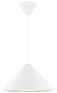 Biała lampa wisząca Nono 49 w stylu japandi - DFTP, duży szeroki klosz