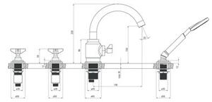 Bateria wannowa natynkowa DEANTE Temisto BQT014D Chrom