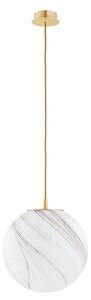 Duża lampa wisząca Almiros - szklana, złota