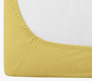 Prześcieradło Jersey BASIC żółte 90 x 200 cm