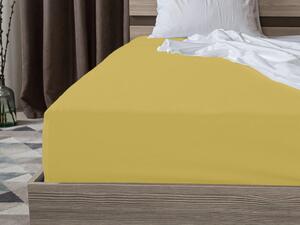 Prześcieradło Jersey BASIC żółte 160 x 200 cm