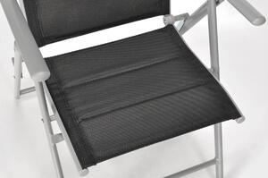 Meble ogrodowe składane aluminiowe MODENA Stół i 6 krzeseł - Srebrno-czarne