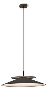 Złota lampa wisząca Asia - 46cm, szary abażur