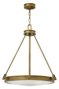 Efektowna lampa wisząca Collier - styl art deco - szklany klosz, złota oprawa