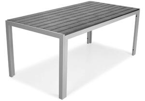 Duży stół ogrodowy dla 8 osób z aluminium MODENA 180 - Srebrno-czarny