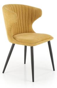 Krzesło do jadalni K496, tapicerowane, nowoczesne, musztardowe