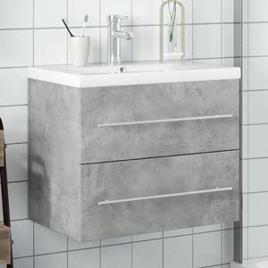 Szafka łazienkowa z wbudowaną umywalką, betonowa szarość