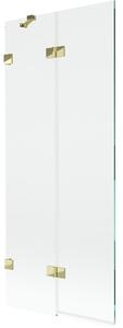 Mexen Lunar parawan nawannowy 2-skrzydłowy lewy 80 x 150 cm, transparent, złoty - 897-080-100-50-00-L