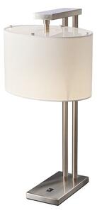 Oryginalna lampa stołowa Belmont - Ardant Decor – srebrna, jasny abażur