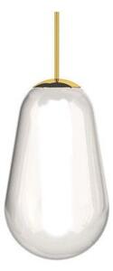 Szklany klosz Cameleon Pear M - złote mocowanie