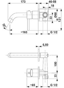 Bateria umywalkowa KFA ARMATURA Moza 5039-810-31 Złoty