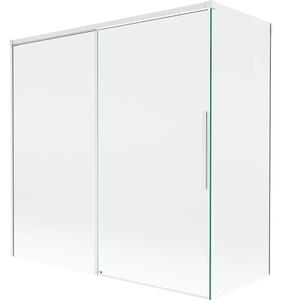 Mexen Rox parawan nawannowy 2-skrzydłowy rozsuwany 160 + 75 x 150 cm, transparent, biały - 8C9-160-075-20-00