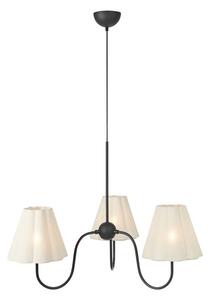 Beżowa metalowa lampa wisząca z tekstylnym kloszem Veya – Markslöjd