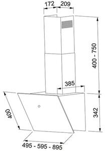 Okap FRANKE Vertis FVT 905 WH A BiaÅe szkÅo 580m3/h 67dB klasa A