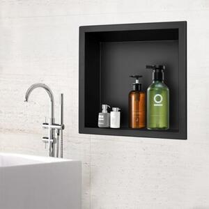 Półka łazienkowa wnękowa HYDROSAN IGA-BL-30X30X7 Czarny mat 30x30x7 cm