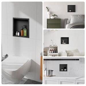 Półka łazienkowa wnękowa HYDROSAN IGA-BL-30X30X7 Czarny mat 30x30x7 cm