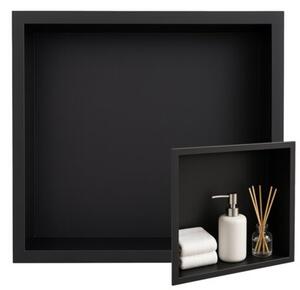 Półka łazienkowa wnękowa HYDROSAN IGA-BL-30X30X7 Czarny mat 30x30x7 cm