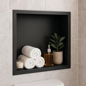 Półka łazienkowa wnękowa HYDROSAN IGA-BL-30X30X7 Czarny mat 30x30x7 cm
