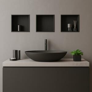Półka łazienkowa wnękowa HYDROSAN IGA-BL-30X30X7 Czarny mat 30x30x7 cm