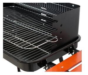 Grill ogrodowy węglowy LUND 99911 na kółkach, półki boczne, regulacja wysokości rusztu