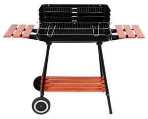 Grill ogrodowy węglowy LUND 99911 na kółkach, półki boczne, regulacja wysokości rusztu