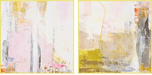 Obrazy drukowane z ręcznie malowanymi elementami na płótnie z ramą w zestawie 2 szt. 41,5x41,5 cm New Age Yellow – Malerifabrikken