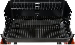 Grill ogrodowy węglowy LUND 99911 na kółkach, półki boczne, regulacja wysokości rusztu