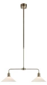 Biało-mosiężna metalowa lampa wisząca ze szklanym kloszem Vela – Markslöjd