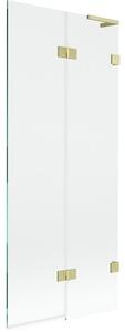 Mexen Lunar L parawan nawannowy 2-skrzydłowy prawy 80 x 150 cm, transparent, złoty szczotkowany - 897L-080-100-55-00-P