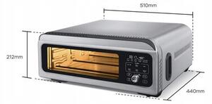 Wielofunkcyjny piec do pizzy TURBOTRONIC TT-PO12 Srebrny 2000W średnica 30 cm