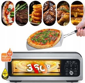 Wielofunkcyjny piec do pizzy TURBOTRONIC TT-PO12 Srebrny 2000W średnica 30 cm