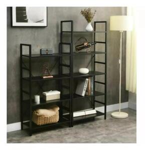 Regał na książki LOFT R4 czarny/czarny mat