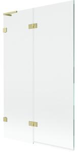 Mexen Lunar L parawan nawannowy 2-skrzydłowy lewy 110 x 150 cm, transparent, złoty szczotkowany - 897L-110-100-55-00-L