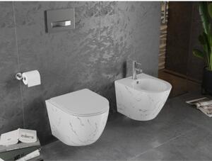 Mexen Lena miska wc Rimless z deską wolnoopadającą slim, duroplast, biała kamień - 30224093