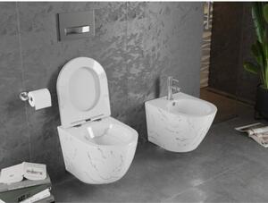 Mexen Lena miska wc Rimless z deską wolnoopadającą slim, duroplast, biała kamień - 30224093